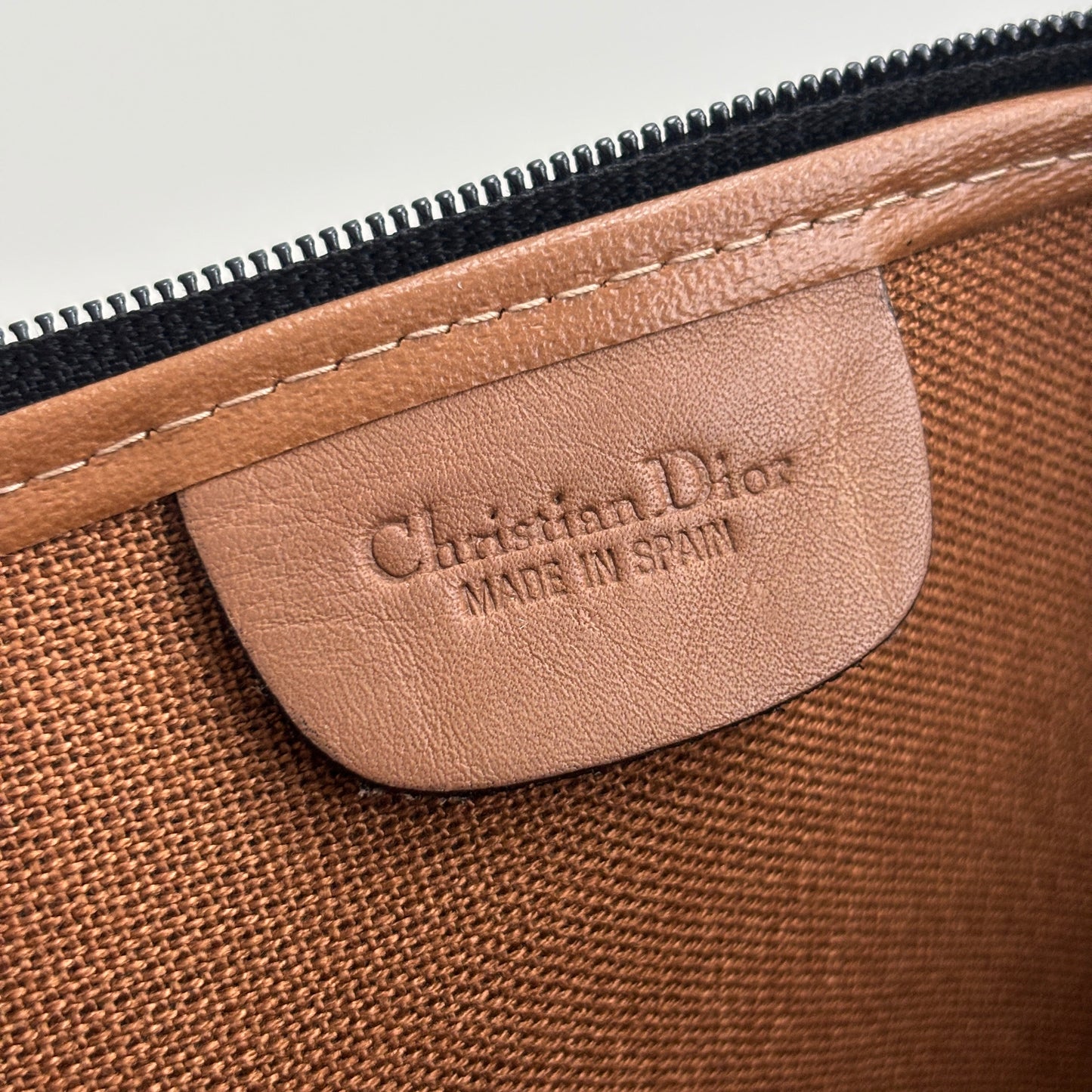 DIOR Honeycomb Canvas Pouch Brown