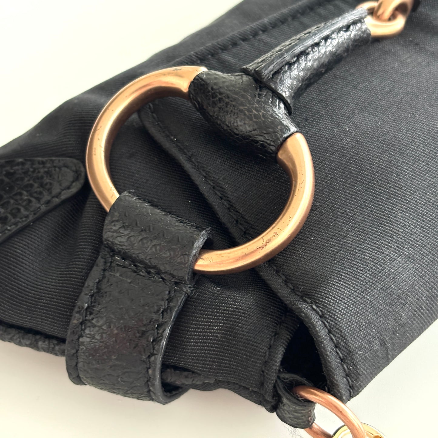 GUCCI Horsebit Canvas Mini Bag Black