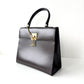 CELINE Leather Top Handle Bag Brown
