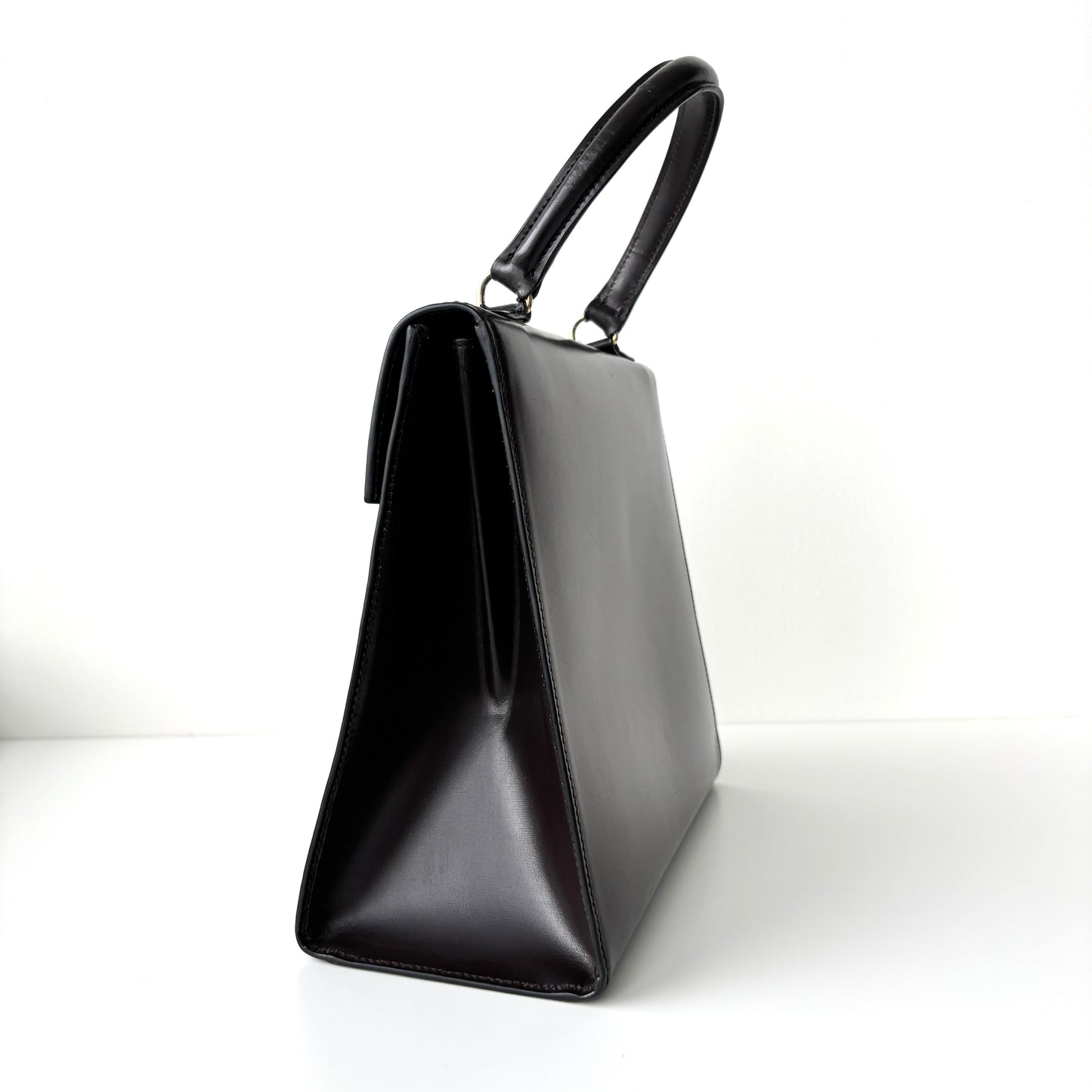 CELINE Leather Top Handle Bag Brown