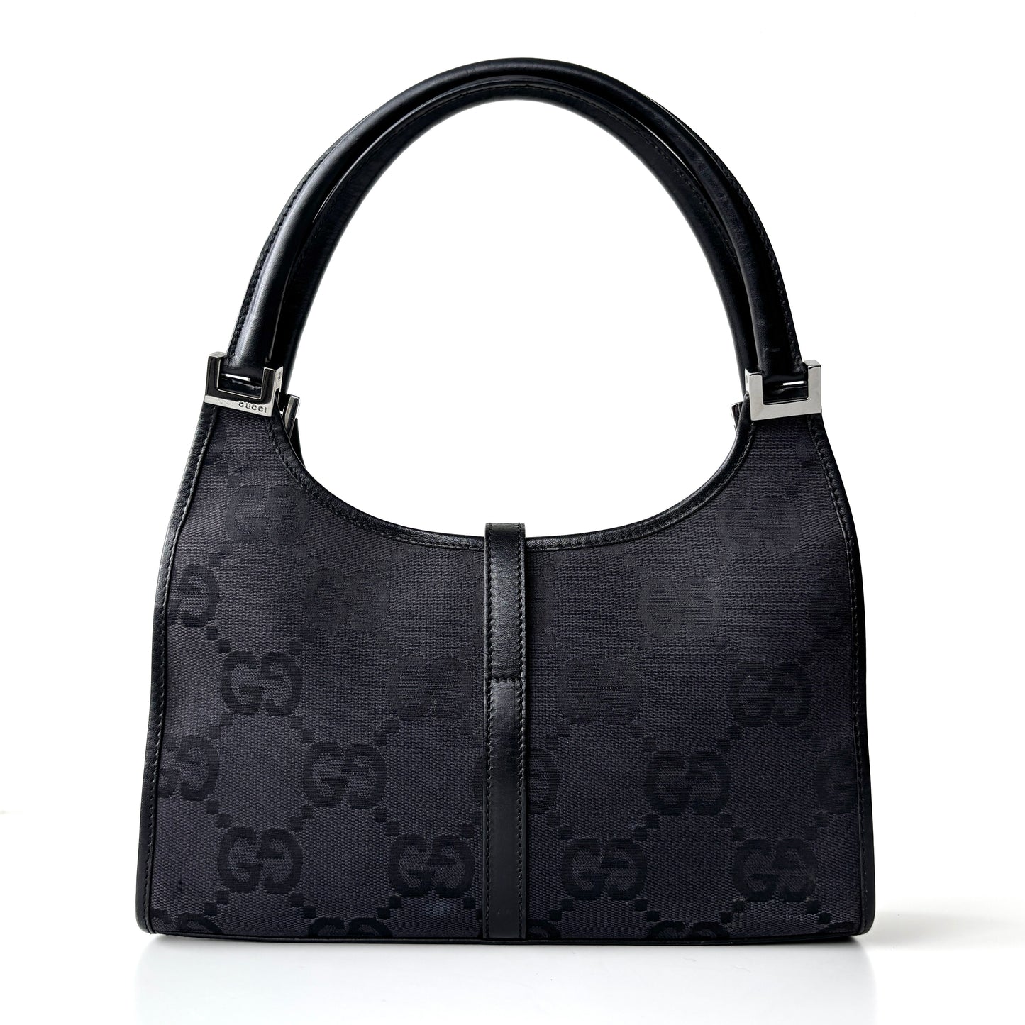 GUCCI Monogram Canvas Jackie Bardot Black
