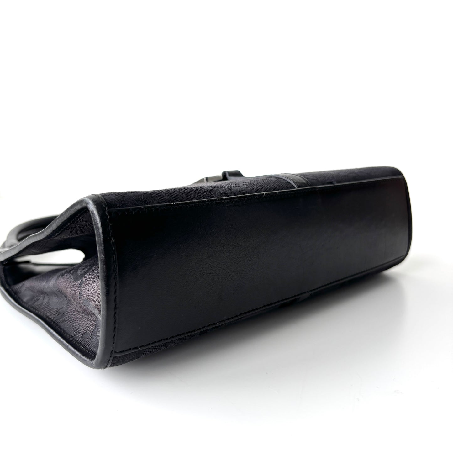 GUCCI Monogram Canvas Jackie Bardot Black