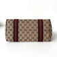 GUCCI Monogram Canvas Charm Tote Bag Beige
