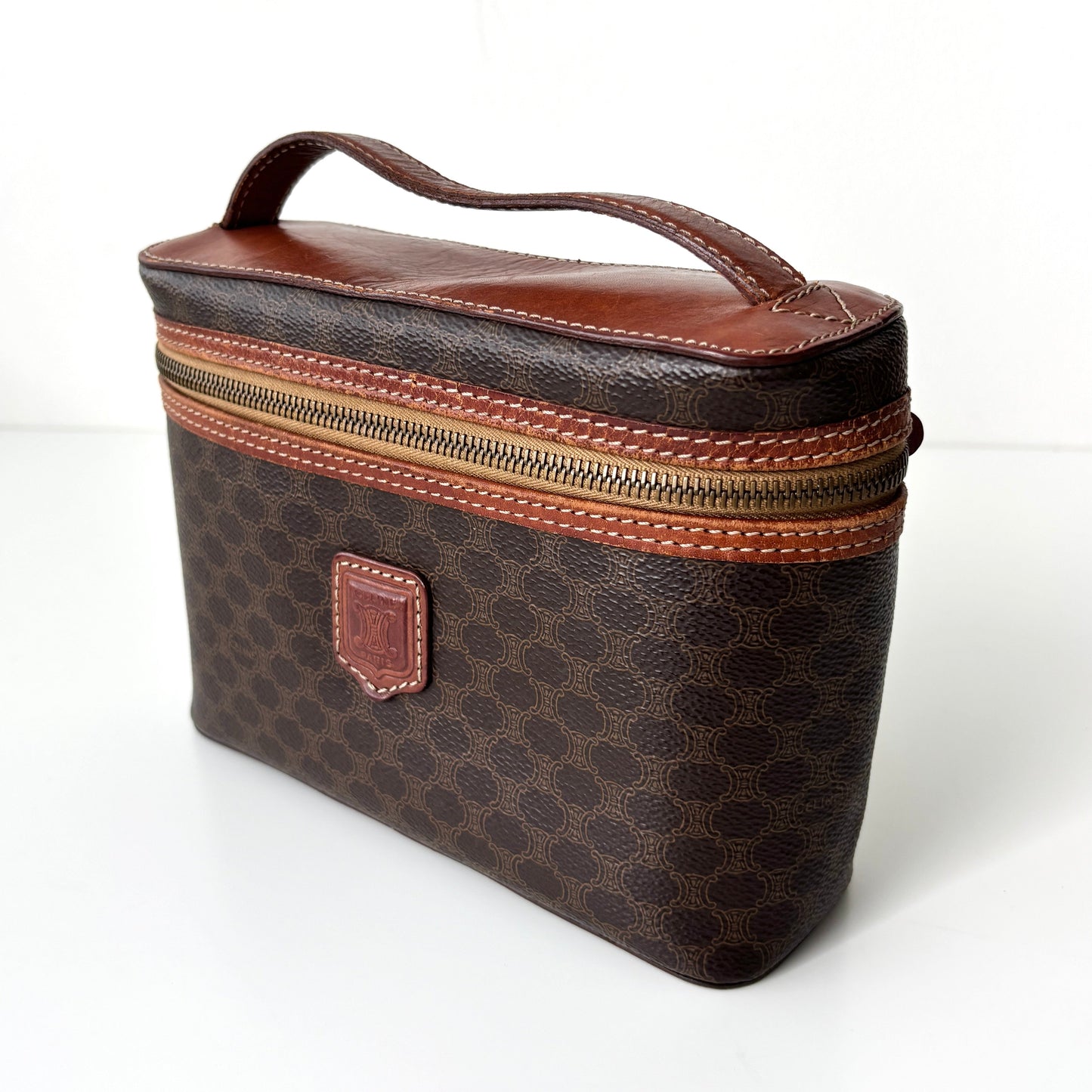 CELINE Monogram Canvas Vanity Bag Brown