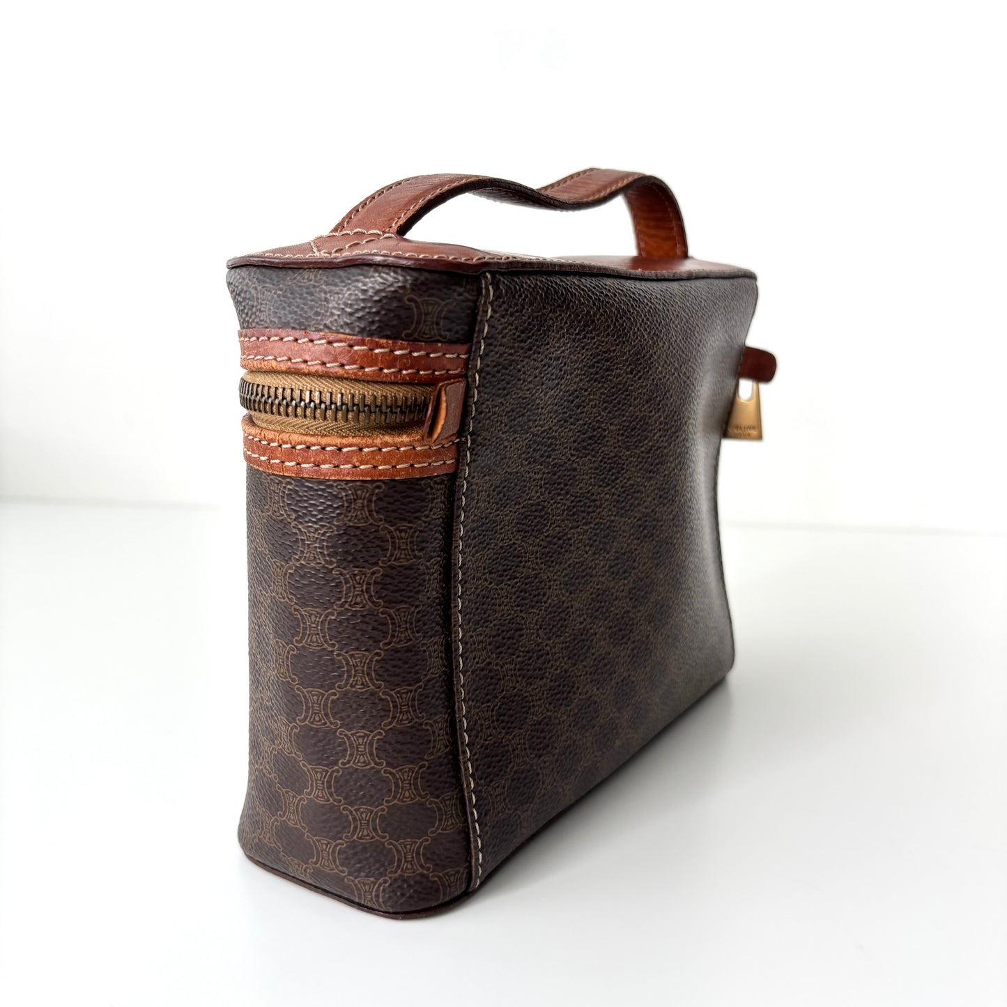 CELINE Monogram Canvas Vanity Bag Brown