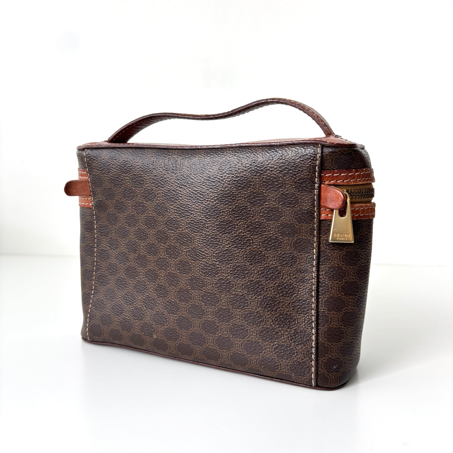 CELINE Monogram Canvas Vanity Bag Brown
