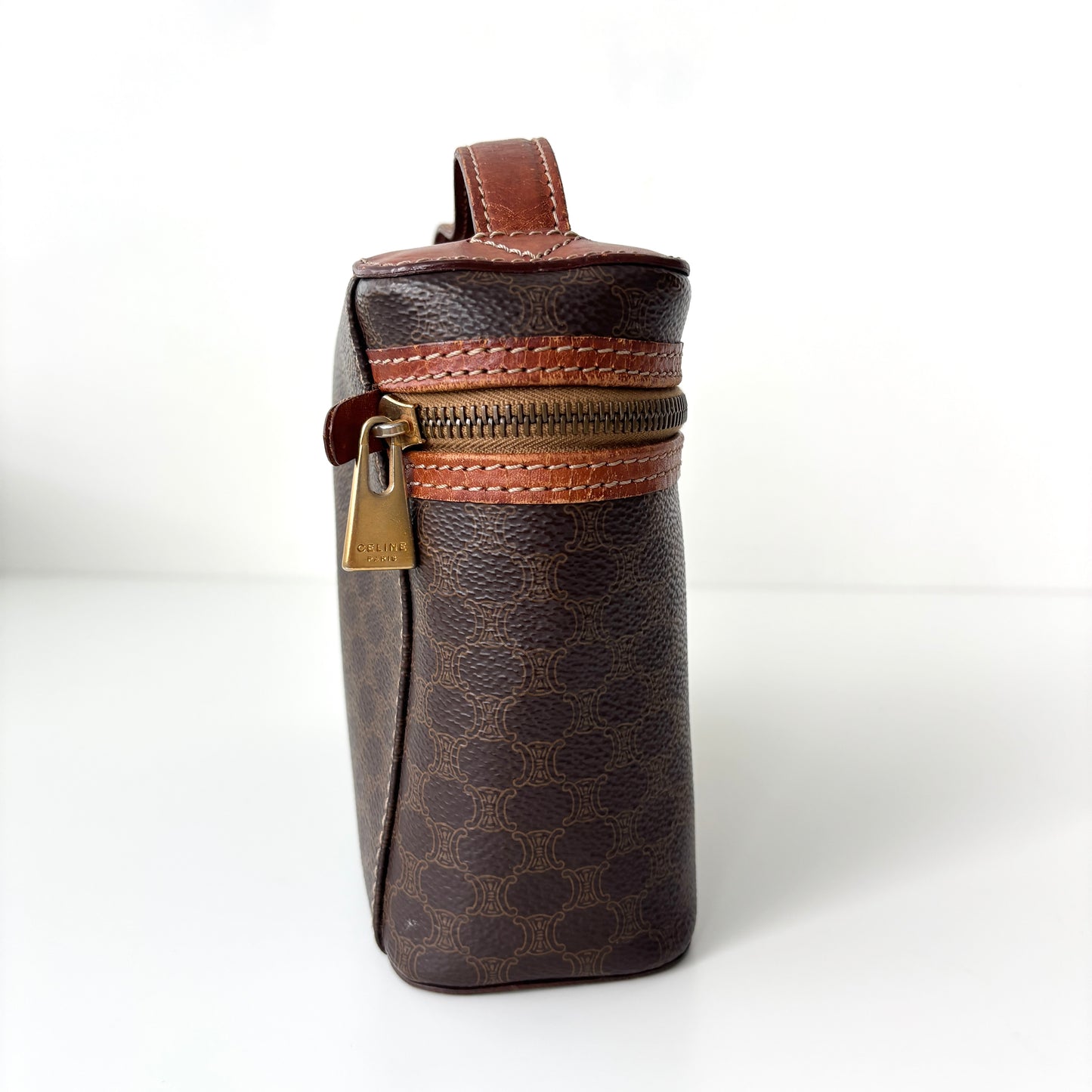 CELINE Monogram Canvas Vanity Bag Brown