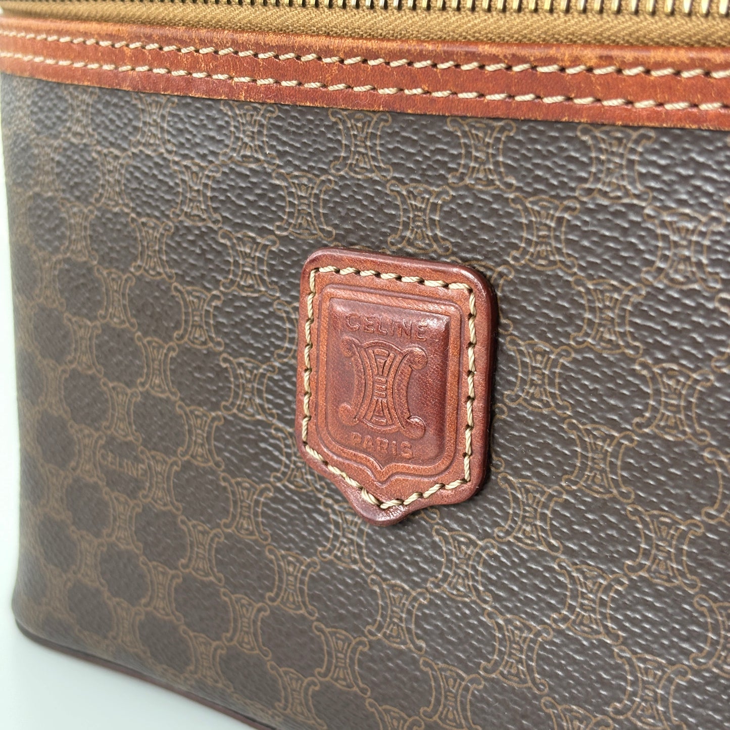 CELINE Monogram Canvas Vanity Bag Brown