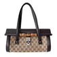 GUCCI Monogram Canvas Bamboo Bag Brown