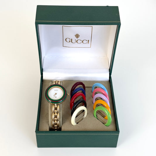 GUCCI Change Bezel Rice Link Multicolor Watch