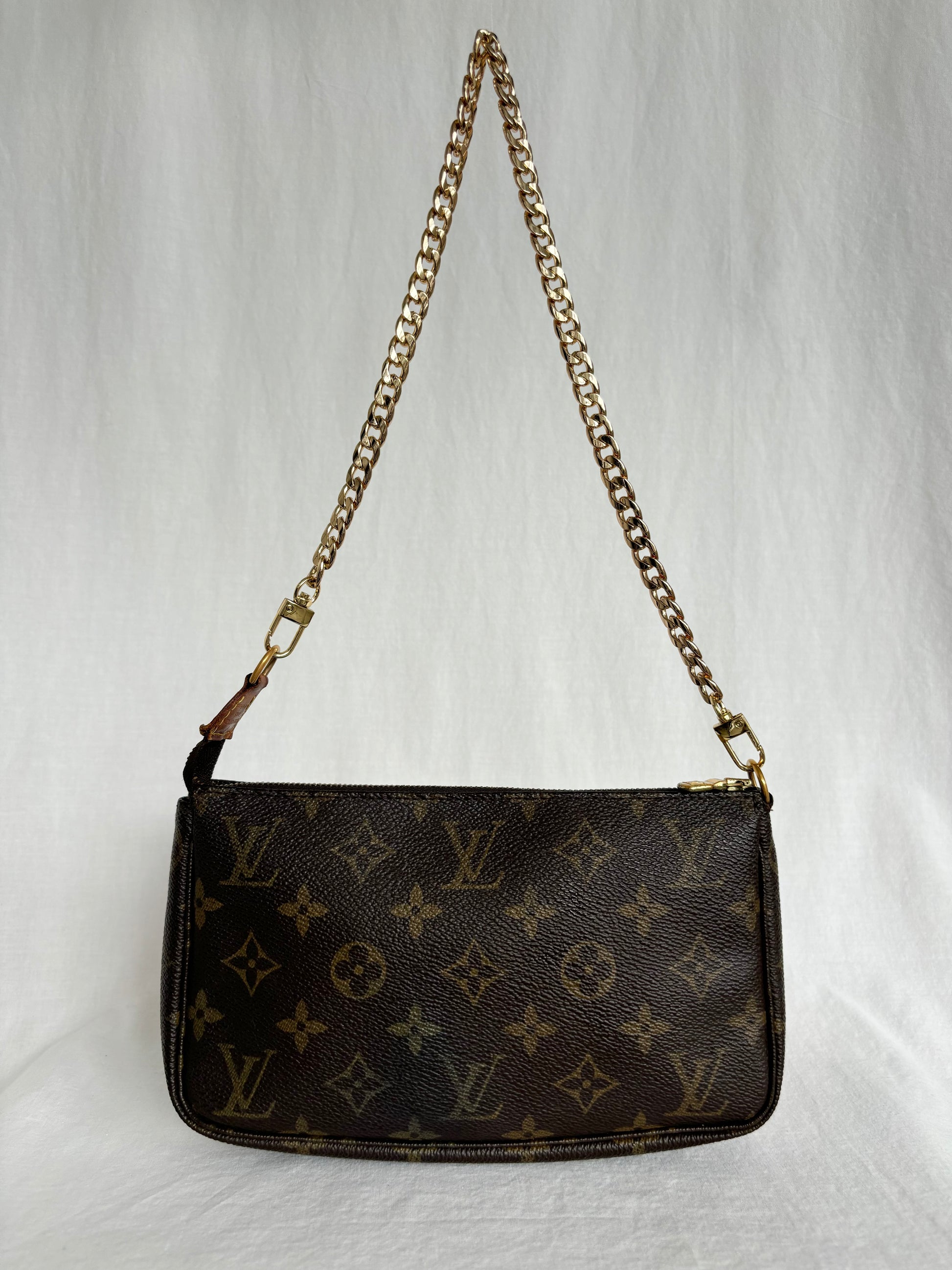 LOUIS VUITTON Pochette Accessoires Monogram with Chain Finer Things Luxury Vintage