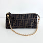 FENDI Zucca Canvas Pouch with Chain