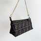 FENDI Zucca Canvas Pouch with Chain