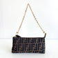 FENDI Zucca Canvas Pouch with Chain