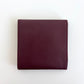 CARTIER Leather Coin Purse Square Burgundy