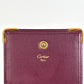 CARTIER Leather Coin Purse Square Burgundy