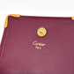CARTIER Leather Coin Purse Square Burgundy