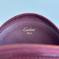 CARTIER Leather Coin Purse Round Burgundy