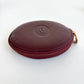 CARTIER Leather Coin Purse Round Burgundy