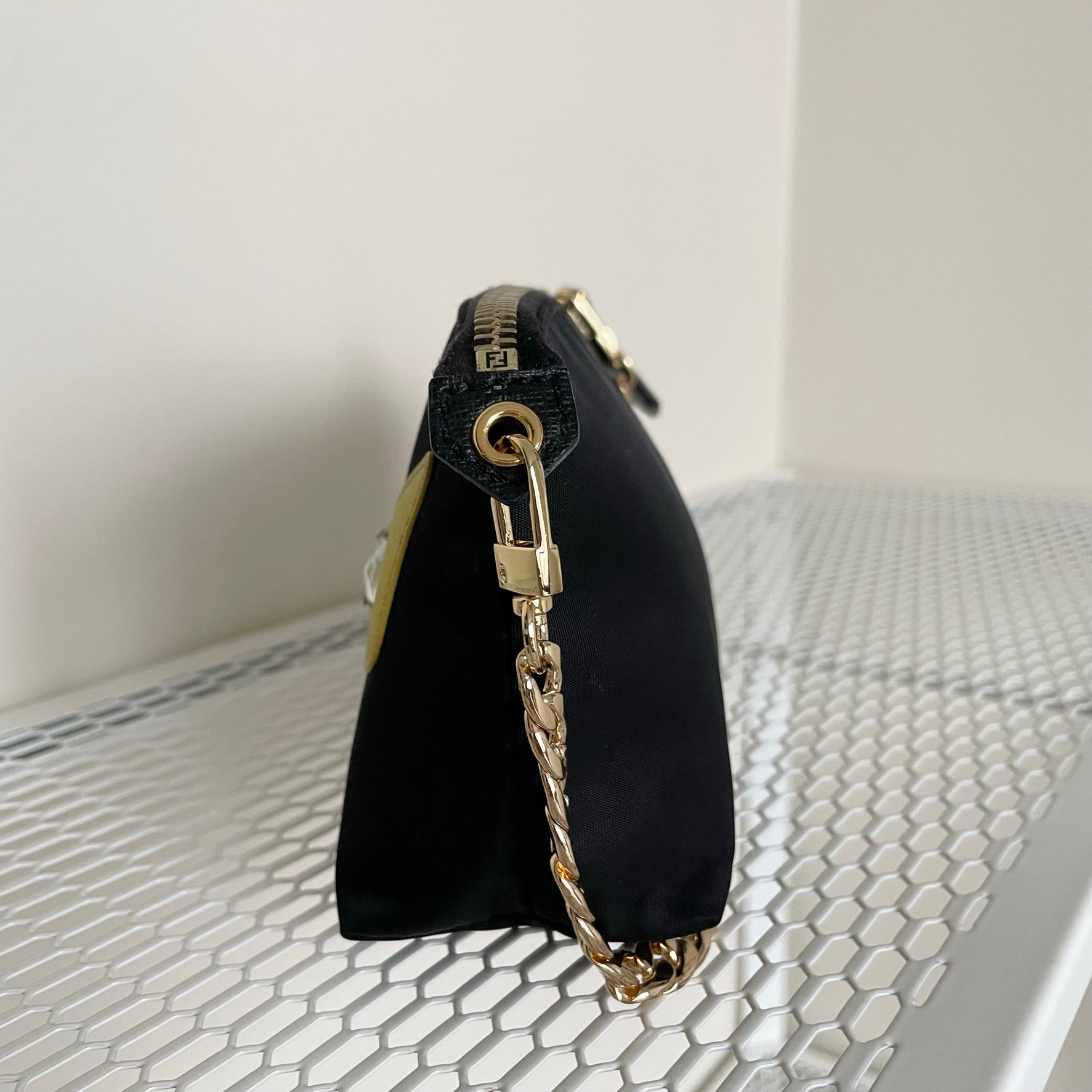 Black Fendi Monster Wallet on Chain Crossbody Bag – Designer Revival