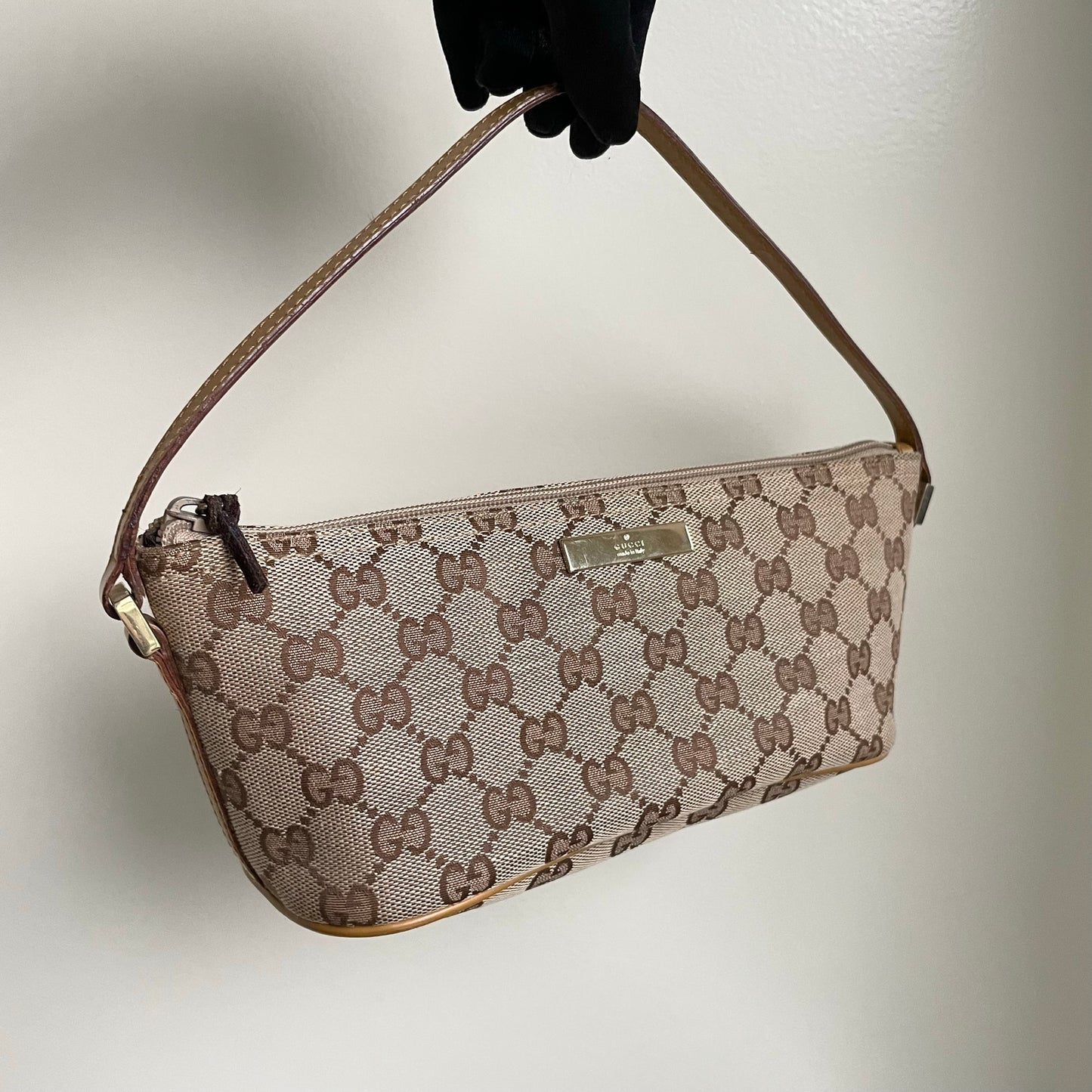 Gucci GG Canvas Boat Pochette Shoulder Bag on SALE