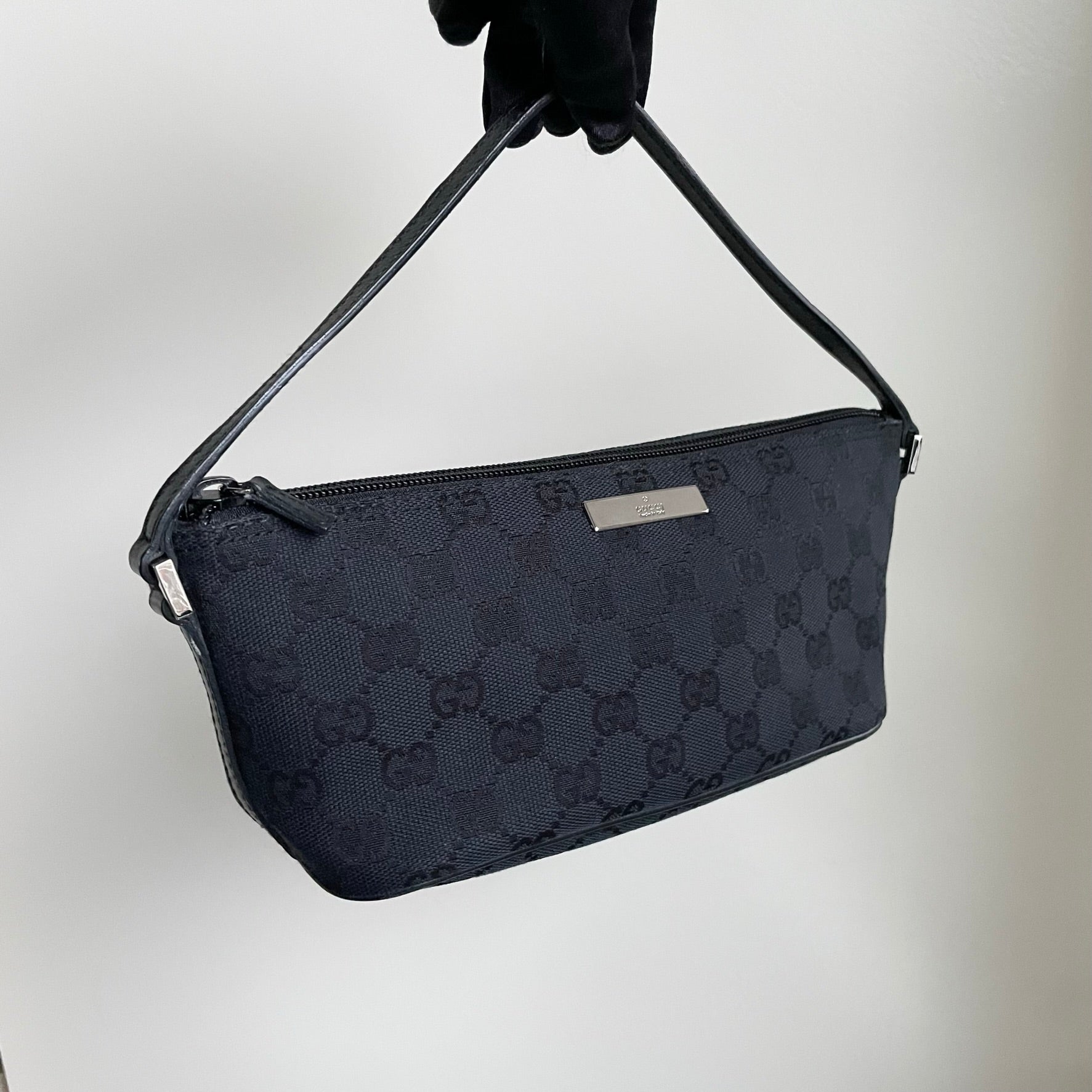 Gucci GG Canvas Boat Pochette - Black Mini Bags, Handbags