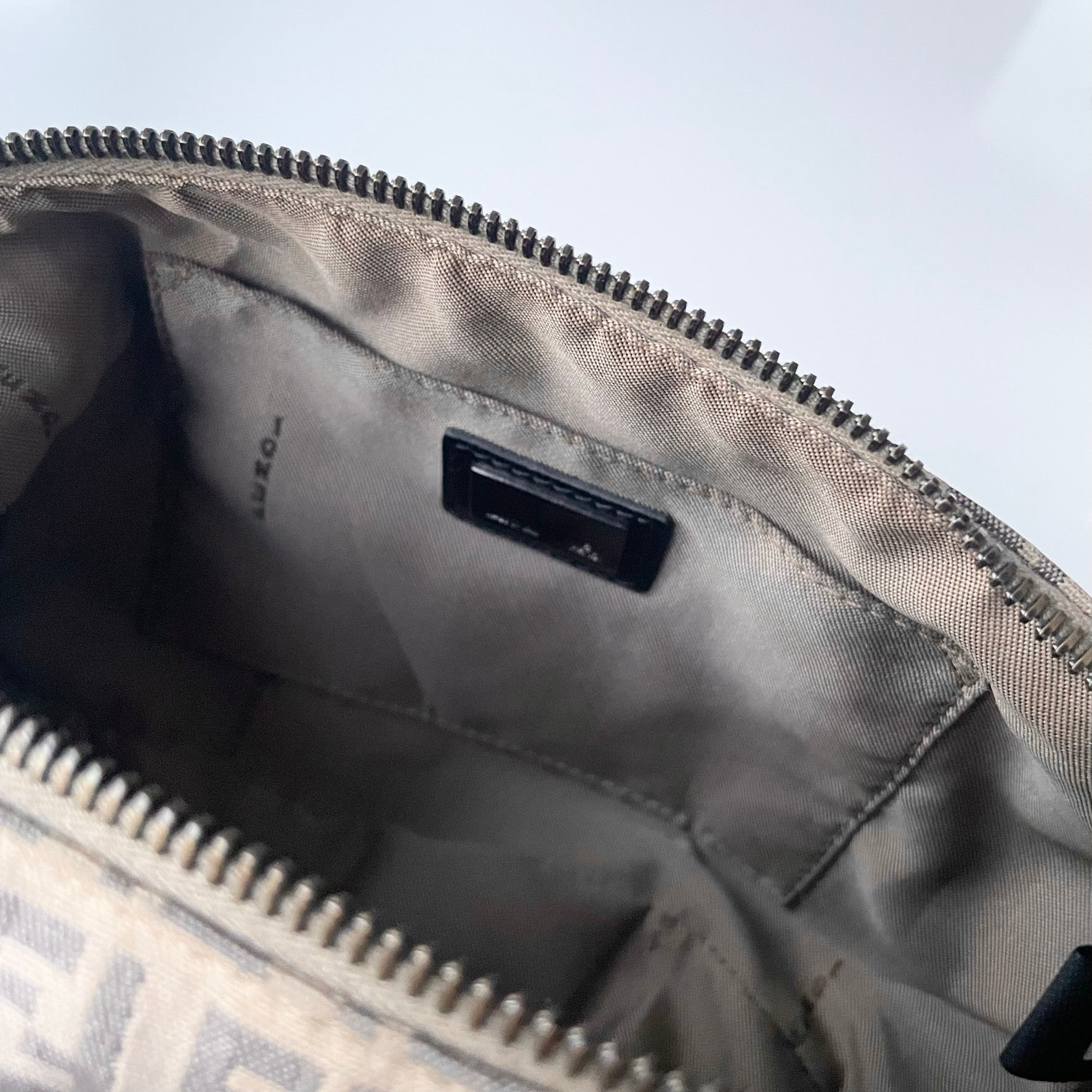 Authentic FENDI Zucchino Shoulder Hand Bag Canvas Leather Black 9731G