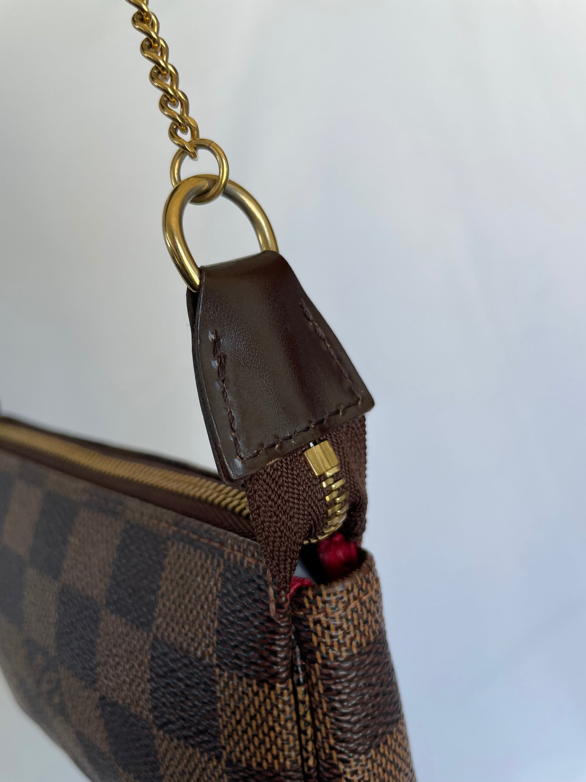 💯 Authentic LV Louis Vuitton Damier Ebene Mini Pochette, Women's