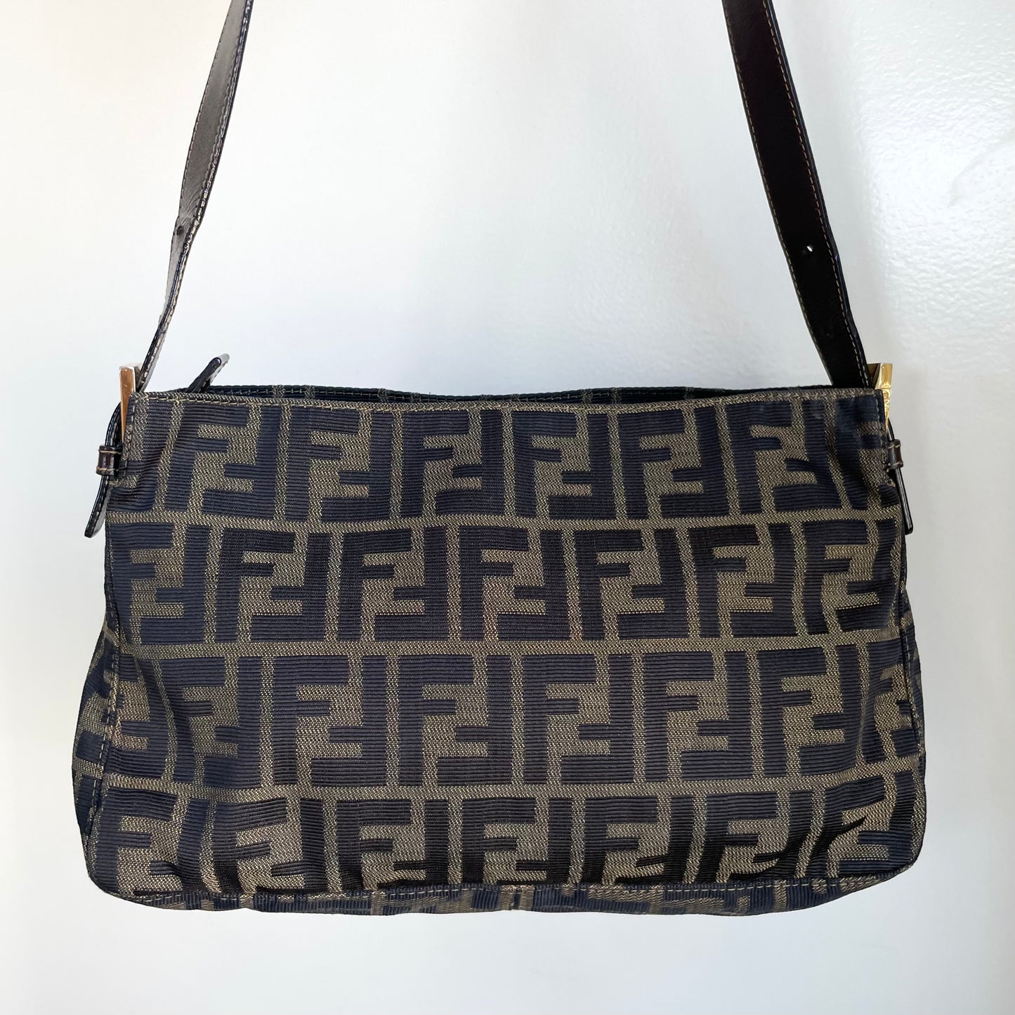 Fendi Vintage Nylon Zucca Baguette Shoulder Bag