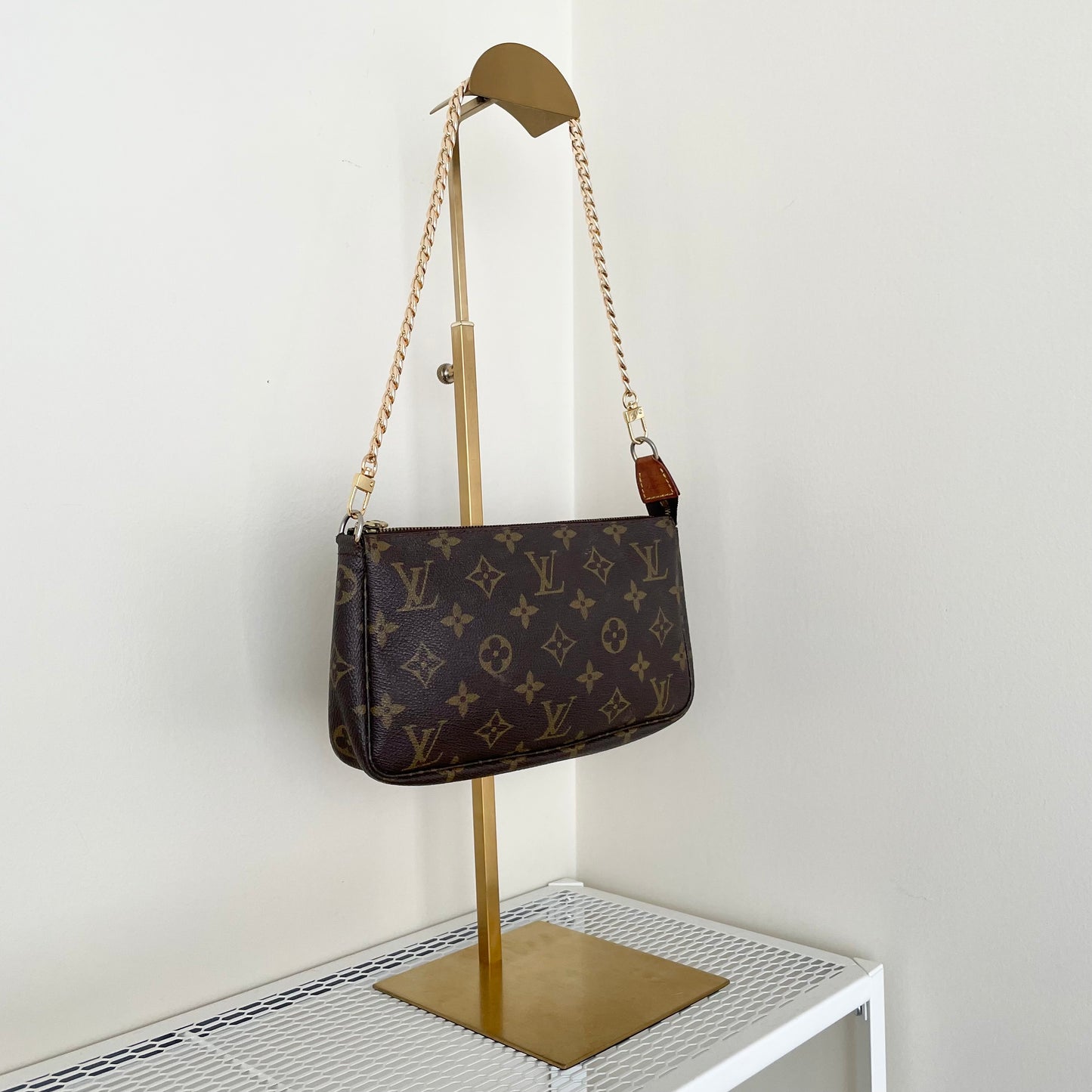 LOUIS VUITTON Pochette Accessoires Monogram with Chain