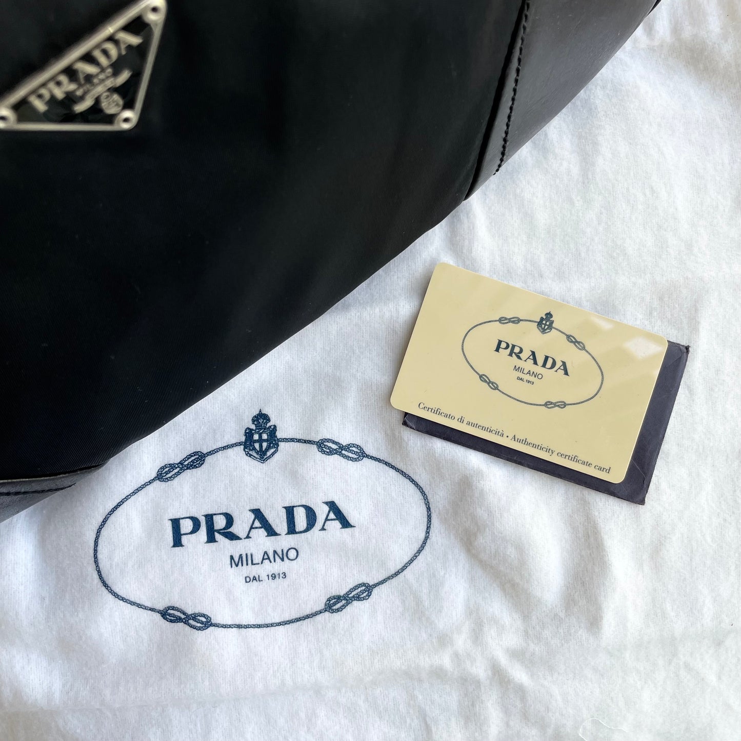 PRADA Tessuto Nylon & Leather Shoulder Bag – Finer Things Luxury Vintage