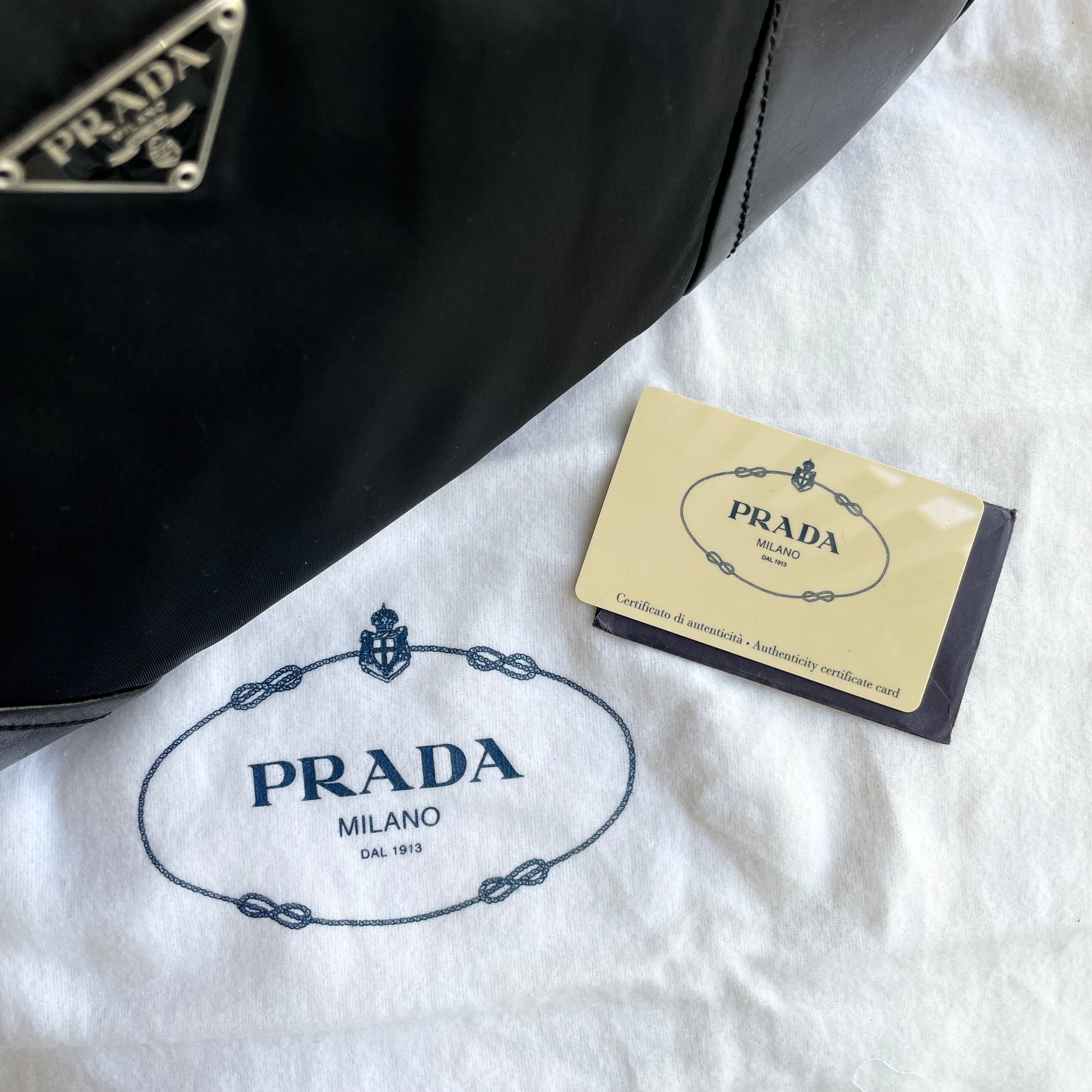 Authentic Prada Nylon Tote Bag With Authenticity Card for Sale in
