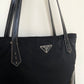 PRADA Nylon Leather Tote Bag