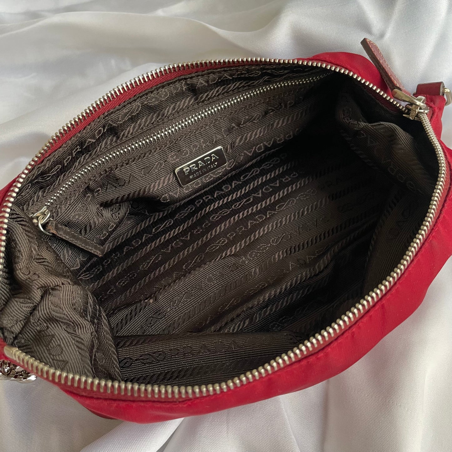 PRADA Nylon Shoulder Bag with Chain