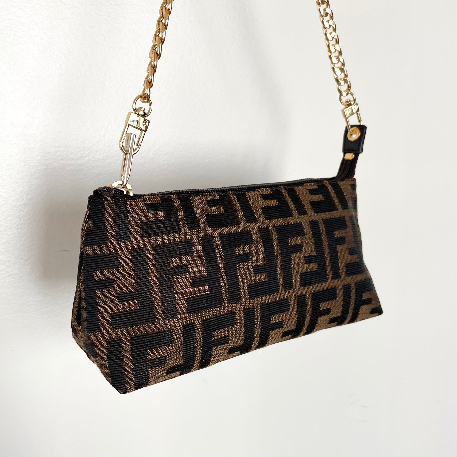 FENDI Zucca Pouch with Chain