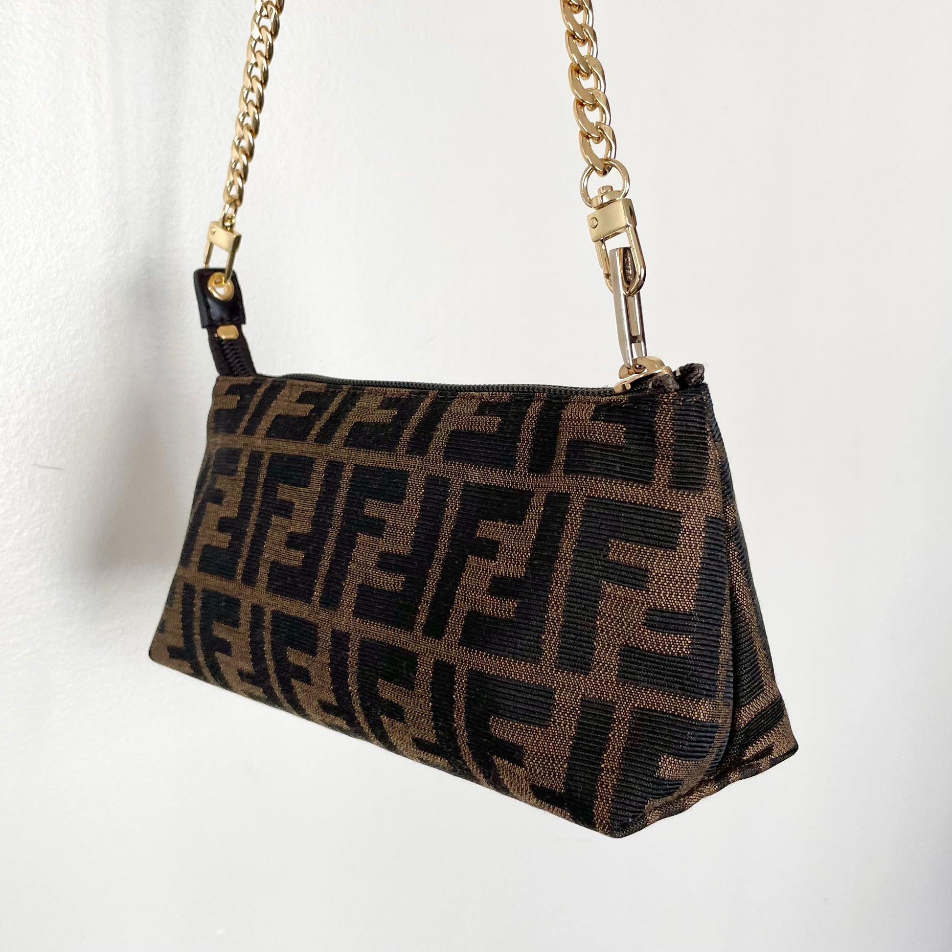 FENDI Zucca Pouch with Chain