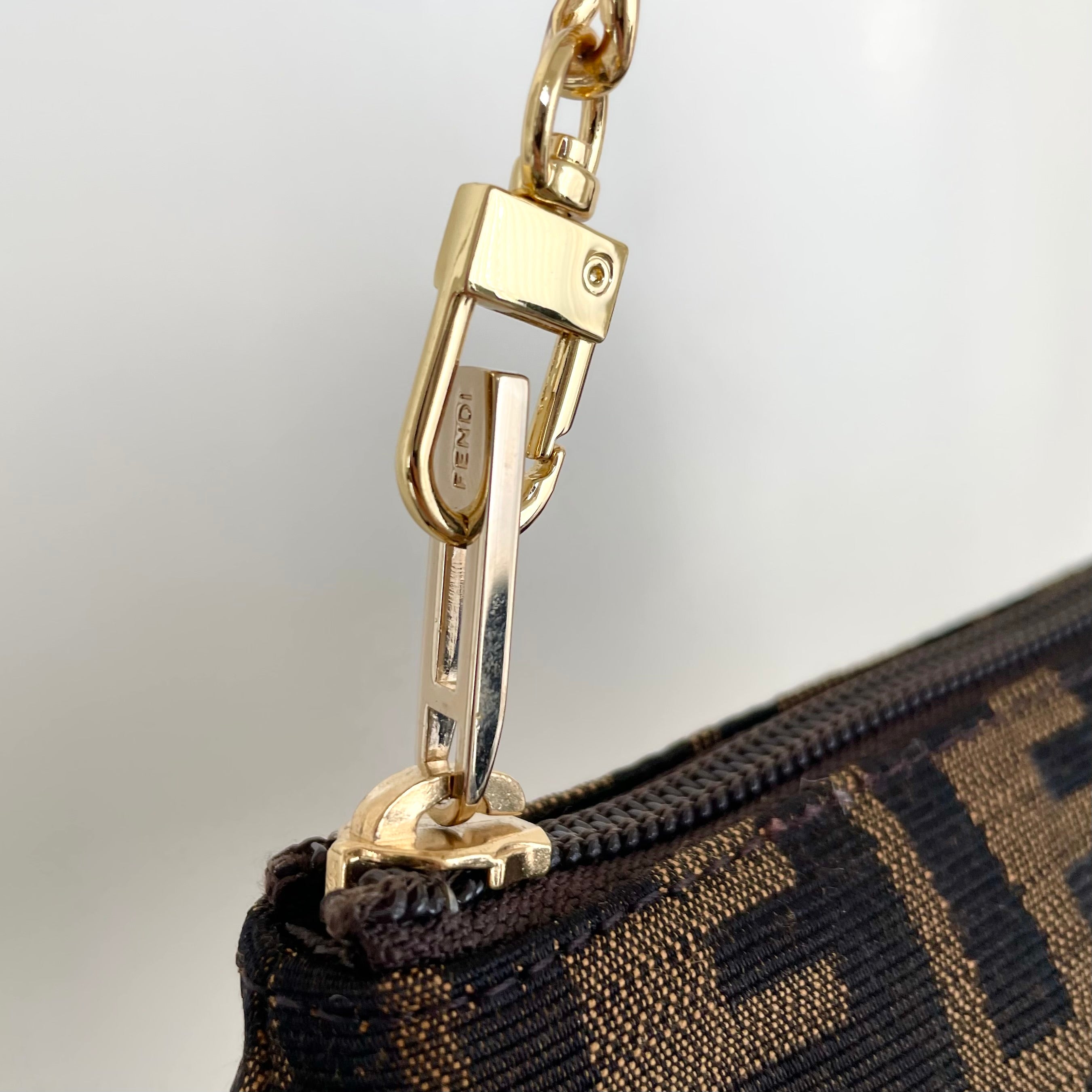 Fendi zucca chain discount pochette